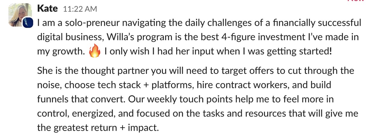 Client testimonial for Firestarter